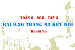 Bài 9.26 trang 93 Toán 6 Tập 2 Kết nối tri thức